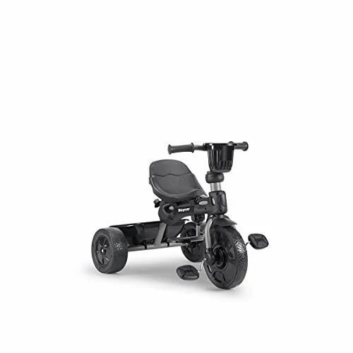 New 🔥 4.1 Kids Tricycle With 4-Stages Featuring Extra-Wide Front Tire, Removable And Adjustable Parent Handle, Safety Harness, Machine-Washable Seat Pad, And Retractable Canopy (Black) 🤩 - Image 4