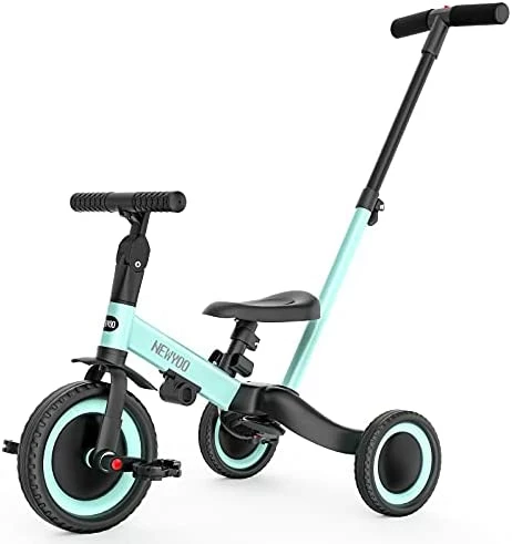 Coupon ✨ 5 In 1 Toddler Tricycle With Parent Steering Push Handle For 1,2,3 Years Old Boys And 👧 Girls, Kids Push Trike, Toddler Bike With Removable Pedals, Adjustable Seat And Handle, Blue, TR006 Yell 🥰 - Image 5