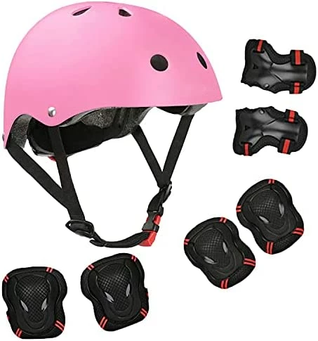 Best deal 💯 Kids Bike Helmet Toddler Helmet, Kids Skateboard Helmet And Pads Adjustable Sports Protective Gear Set Knee Elbow Pads Wrist Pads For Boys 👧 Girls, Kids Cycling Scooter Helmet Set Red 🛒 - Image 8