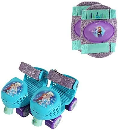 Brand new ✨ Adjustable Glitter Frozen Children's Roller Skates And Knee Pads Set, Junior Size 6-12 Sisters Ru 😉 - Image 5
