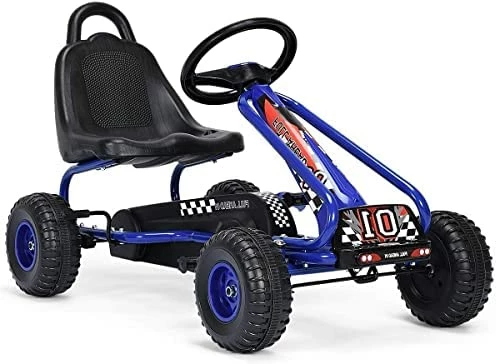 Outlet ๐ฏ LAKIDS Kids Ride-On Go Kart, Pedal Powered 4 Wheel Toy Car, Outdoor Indoor Pedal Foot Racer For Boy Girl With 2-Position Adjustable Bucket Seat, Clutch, Manual Brake, Non-Slip Wheels (Light Green) ๐ - Image 8