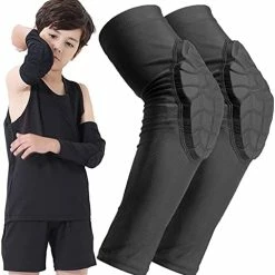 Best Pirce 🔔 Bohope Kids Youth 5-15 Years Padded Arm Knee Sleeve Compression Leg Protective Padded Knee Black 🔔