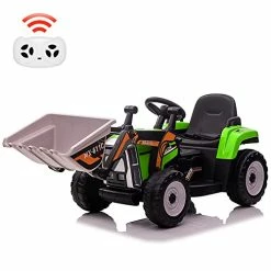 Best Sale 🎁 Kids Ride On Excavator With Remote Control, 12V Electric Construction Vehicle With Bucket For Toddler,7LED Headlights,Horn,2+1 Gear Shift, Bluetooth, Music,Thread Wheels Green 🔔