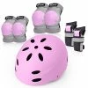 Best deal 🌟 Kids Protective Gear, Kids Helmet Adjustable Youth Knee Elbow Wrist Pads Safety Gear Set For Boys 👧 Girls With Guard Skateboard Accessories For Skateboard Roller Skating Scooter Purple 👍