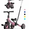 Coupon 👍 7-in-1 Toddler Bike With Parent Steering Push Handle For 1，2，3，4，5 Years Old 👧 Girls And Boys, Foldable Kids Push Trike, Toddler Tricycle With Removable Pedals, Height Adjustable Seat Yellow 🤩