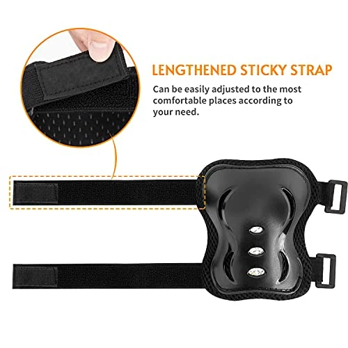 Top 10 🤩 Kids/Youth Knee Pad Elbow Wrist Pads Guards Protective Gear Set For Roller Skates Cycling Bike Skateboard Inline Skatings Scooter Riding Sports,Suitable For Multiple Sports Outdoor Activities 02-red/black ⌛ - Image 3