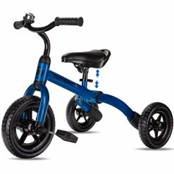 New β 3 In 1 Tricycle For Toddlers Age 2 3 4 Year Old, Folding Kids Bikes With Adjustable Seat And Removable Pedal, Ride-on Toys For Infant, Gift For Baby Boys π§ Girls π₯³ Birthday Blue β