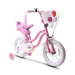New 👍 Kid's Bike Steel Frame Children Bicycle Little Princess Style 12-14-16-18-20 Inch With Training Wheel Pink 🎉