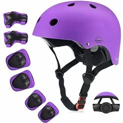 Deals 🤩 Kids Bike Helmet Set, CPSC Certified With Knee Pads Elbow Pads Wrist Guards,Adjustable Helmet For Ages 3-5-8-15 Toddler Kids&Youth,Bicycle Skateboarding Helmet Scooter Roller Skate Green 🎁