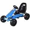Hot Sale 🎁 Kids Go Kart, 4 Wheel Powered Ride On Toy, Kids' Pedal Cars For Outdoor, Racer Pedal Car With Clutch, Brake, EVA Rubber Tires, Adjustable Seat (Blue Go Kart) 🔥