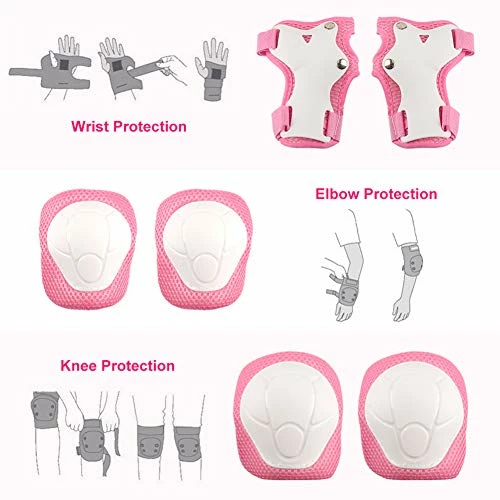 Outlet 🤩 FESSKY Kids Bike Helmet Pad Set, Toddler Helmet Skateboard Knee Pads Protective Gear Adjustable Strap For 3-9 Years 👧 Girls Boys Elbow Pads With Wrist Guard For Sport Cycling Roller Skating Scooter Black 💯 - Image 5