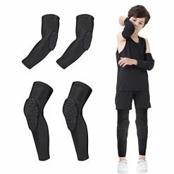 Cheapest 🥰 Knee And Elbow Pads For Kids 4 PCS Youth Honeycomb Compression Sleeves Pads Guards Sports Protective Gear For 🏀 Basketball, ⚾ Baseball, Football, Volleyball, Wrestling, Cycling 💯