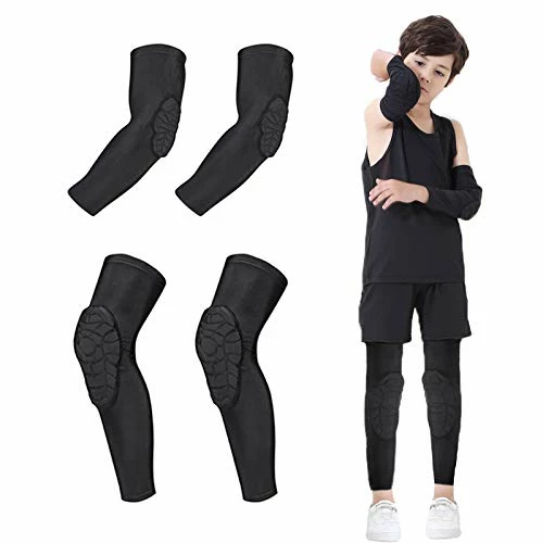 Cheapest ๐ฅฐ Knee And Elbow Pads For Kids 4 PCS Youth Honeycomb Compression Sleeves Pads Guards Sports Protective Gear For ๐ Basketball, โพ Baseball, Football, Volleyball, Wrestling, Cycling ๐ฏ