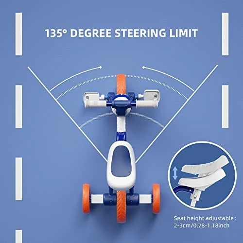 Buy ✔️ LAF Toddler Tricycle For 1-3 Years Olds Kids Trike Bike For Ages 2 👧 Girls Boys 4 In 1 Toddlers Bike With Push Handle Removable Pedal And Adjustable Seat Height Brown 💯 - Image 5