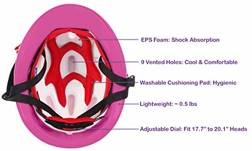 Best Sale π― Toddler Helmet - Adjustable From Infant To Toddler Size, Ages 1 To 3 - CSPC Certified Kids Bike Bicycle Cycling BMX Scooter Roller Skating Helmets Boys And π§ Girls Will Love Splashpink β¨ - Image 3