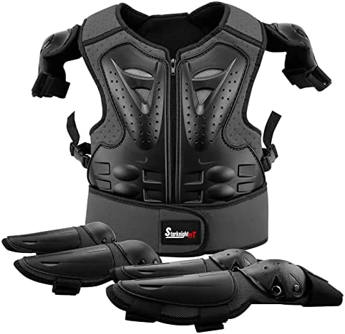Best Pirce ๐ฅ Kids Motorcycle Armor Suit Dirt Bike Gear Riding Protective Chest Spine Back Protector Shoulder Arm Elbow Knee Protector Pads For Cycling Skateboard,Skiing,Skating,Off-Road Blac ๐ - Image 6