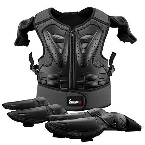 Best Pirce ๐ฅ Kids Motorcycle Armor Suit Dirt Bike Gear Riding Protective Chest Spine Back Protector Shoulder Arm Elbow Knee Protector Pads For Cycling Skateboard,Skiing,Skating,Off-Road Blac ๐