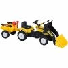 Top 10 🔥 Kids Ride-On Excavator, Pedal Car Bulldozer Move Forward/Back With Real Working Dirt Bucket, 6 Wheels, & Cargo Trailer 🔔