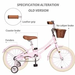 Best Sale 🌟 Girls Bike With Basket, Kids Bike For 3-13 Years, 14 Inch With Training Wheels, 16 Inch With Training Wheels And Kickstand, 20 Inch With Kickstand But No Training Wheels. Mango Without Fenders 👏