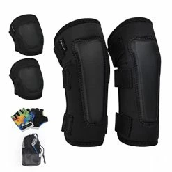 Wholesale ❤️ Knees & Elbows & Gloves Kids' Protection Pads Set With Mesh Bag For Bicycle, Skateboard, Skiing, Climbing For Boys And 👧 Girls(3-8 Years) Black 🛒