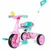 Cheap 🤩 2 In 1 Kids Tricycles Age 18 Month To 3 Years, EVA Wheels Upgraded, Gift Toddler Tricycle, Trikes For Toddlers 2 To 3 Year Old With Push Handle And Duck Bell, Pink Eva Wheel-blue 👏