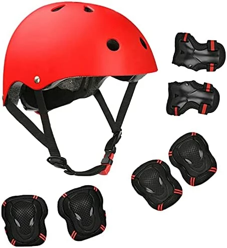 Best deal 💯 Kids Bike Helmet Toddler Helmet, Kids Skateboard Helmet And Pads Adjustable Sports Protective Gear Set Knee Elbow Pads Wrist Pads For Boys 👧 Girls, Kids Cycling Scooter Helmet Set Red 🛒 - Image 9