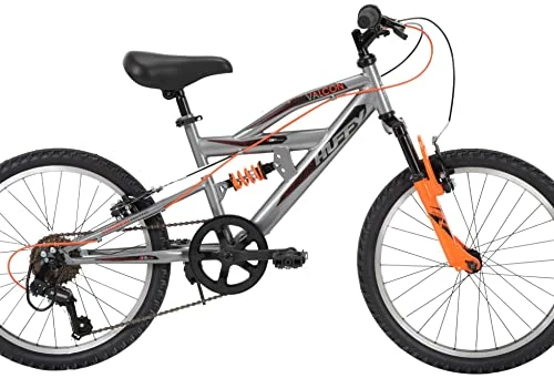Hot Sale ๐ฅ Valcon 20" Mountain Bike For Boys - 6 Speed - Dual Suspension - Silver & Orange ๐