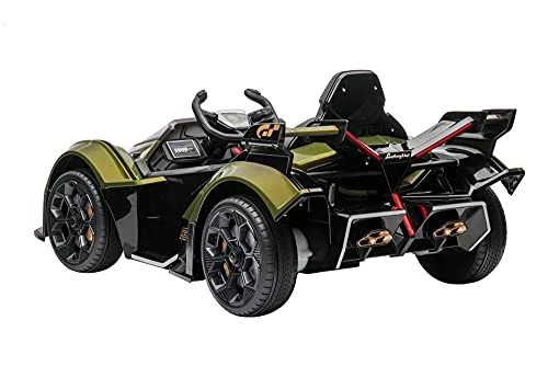 Deals 🧨 Akott Lamborghini V12 Vision Gran Turismo Ride On Sports Car For Kids., Army Green, Large 👏
