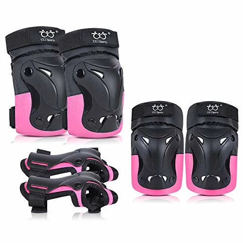 New 👏 Kids/Youth Knee And Elbow Pads With Wrist Guards Protective Gear Set For Skating Skateboarding Cycling Biking Scooter And Multi Sports (Black/Green, Medium (8-14 Years)) 🎉 - Image 11