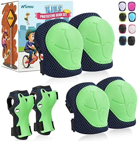 Promo 🎁 Kids Knee Pads Elbow Pads Guards Protective Gear Set Safety Gear For Roller Skates Cycling BMX Bike Skateboard Inline Skatings Scooter Riding Sports. Light Green 🎁 - Image 11