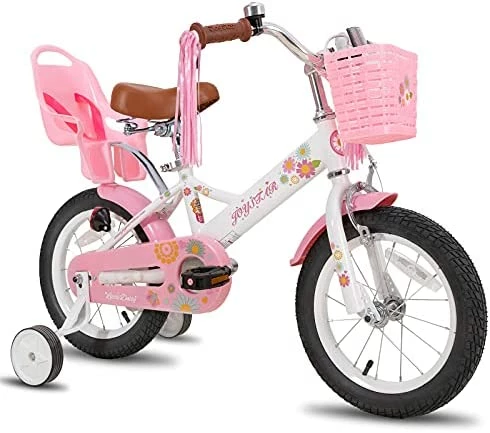 Best deal ๐ Little Daisy Kids Bike For 2-9 Years ๐ง Girls With Training Wheels & Front Handbrake 12 14 16 20 Inch Princess Kids Bicycle With Basket Bike Streamers Toddler Cycle Bikes, Blue Pink White ๐ - Image 8