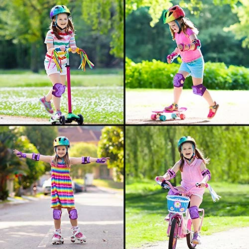 Best Sale 💯 Knee Pads For Kids Knee And Elbow Pads For Kids And Teen Protective Gear 6 In 1 Set For Inline Skating, Rollerblades, Skateboard, Dirt Bike, Longboarding Black 💯 - Image 4