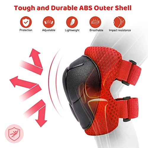 Promo 🎁 Kids Knee Pads Elbow Pads Guards Protective Gear Set Safety Gear For Roller Skates Cycling BMX Bike Skateboard Inline Skatings Scooter Riding Sports. Light Green 🎁 - Image 3