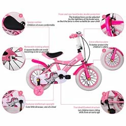 Buy 👏 Elevon Dinos Kids Bike Kids Bicycle With Removable Training Wheels And Basket 12 Inch 14 Inch 16 Inch For Boys 👧 Girls Ages 2-9 Years Old Blu ⭐