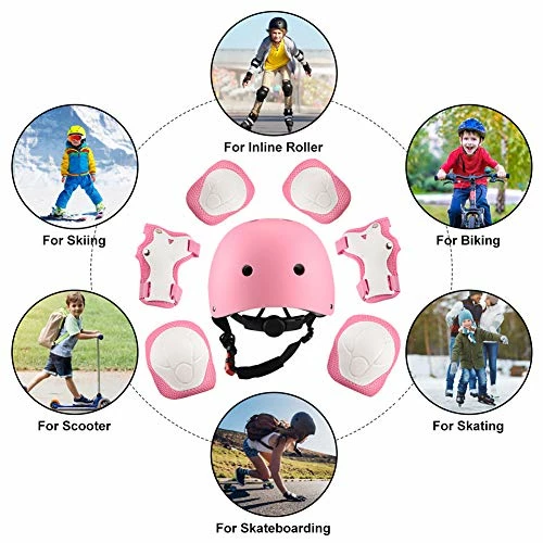 Outlet 🤩 FESSKY Kids Bike Helmet Pad Set, Toddler Helmet Skateboard Knee Pads Protective Gear Adjustable Strap For 3-9 Years 👧 Girls Boys Elbow Pads With Wrist Guard For Sport Cycling Roller Skating Scooter Black 💯 - Image 3