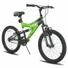 Best Sale 🥰 20 Inch Kids Mountain Bike For Boys & 👧 Girls Ages 7-13 Years Old, Kids Bicycle With Full Dual-Suspension Steel Frame And 1-Speed Drivetrain With Kickstand, Multiple Colors Pink 🔔