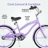 Flash Sale ⭐ 20" 24" 26" Beach Cruiser Bike For 👧 Girls, Boys, Mens And 👩 Womens, Single Speed Kids Cruiser Bicycles With Coaster Brake, Multiple Colors Cruiser Blue 👏