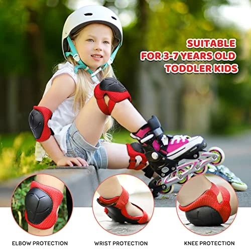 Promo 🎁 Kids Knee Pads Elbow Pads Guards Protective Gear Set Safety Gear For Roller Skates Cycling BMX Bike Skateboard Inline Skatings Scooter Riding Sports. Light Green 🎁 - Image 2