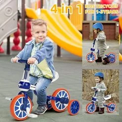 Buy ✔️ LAF Toddler Tricycle For 1-3 Years Olds Kids Trike Bike For Ages 2 👧 Girls Boys 4 In 1 Toddlers Bike With Push Handle Removable Pedal And Adjustable Seat Height Brown 💯