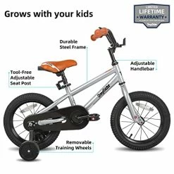 Best Sale 🔥 Totem Kids Bike For 2-9 Years Old Boys 👧 Girls, BMX Style Kid's Bicycles 12 14 16 18 Inch With Training Wheels, 18 Inch Children's Bikes With Kickstand And Handbrake, Multiple Colors Tandem Blue 😀