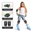 New 👏 Kids/Youth Knee And Elbow Pads With Wrist Guards Protective Gear Set For Skating Skateboarding Cycling Biking Scooter And Multi Sports (Black/Green, Medium (8-14 Years)) 🎉