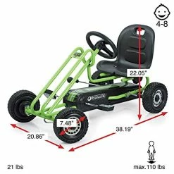 Flash Sale โญ Lightning - Pedal Go Kart | Pedal Car | Ride On Toys For Boys & ๐ง Girls With Ergonomic Adjustable Seat & Sharp Handling - Race Green ๐