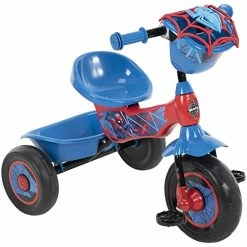Best deal ✨ Marvel Spider-Man 3 Wheel Preschool Training Tricycle With Steel Frame, Storage Basket, Red & Blue 🤩