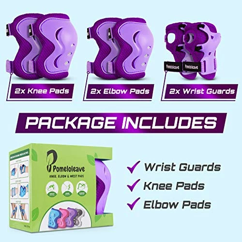 Best Sale 💯 Knee Pads For Kids Knee And Elbow Pads For Kids And Teen Protective Gear 6 In 1 Set For Inline Skating, Rollerblades, Skateboard, Dirt Bike, Longboarding Black 💯 - Image 2