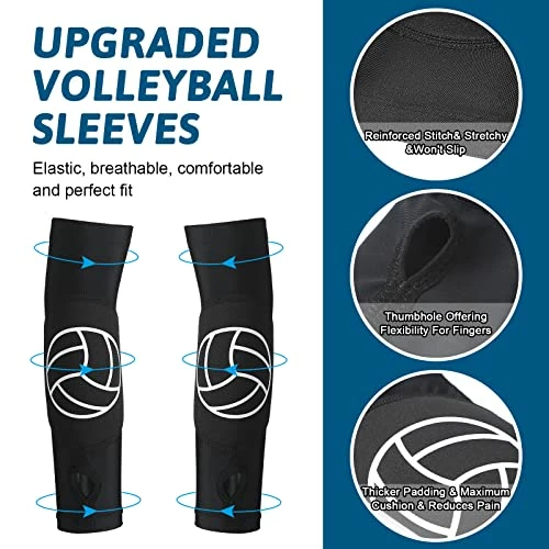 Coupon ๐ฏ Minatee Volleyball Arm Sleeves Passing Hitting Forearm Sleeves With Protection Pads And Thumb Hole Padded Volleyball Sleeves ๐ - Image 3