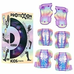 Flash Sale 🔔 Protexion Protective Gear Set For Kids - Includes Knee, Elbow And Wrist Pads Rainbow 🌟