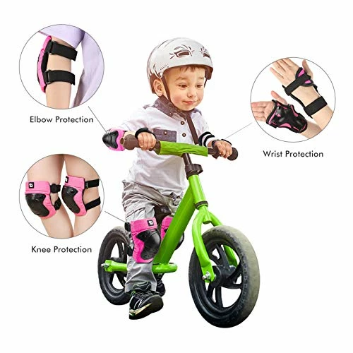 Hot Sale π Knee Pads Set For Kids Elbow Pads Wrist Guards For 5~10 Ages Toddler Protective Gear Set Thicker Safer Bike Safety Pads π§ Girls For Skating Cycling Scooter Sports Safety Gear, Pink 3-black π - Image 3