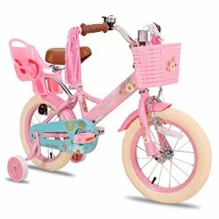 Best deal 😀 Little Daisy Kids Bike For 2-9 Years 👧 Girls With Training Wheels & Front Handbrake 12 14 16 20 Inch Princess Kids Bicycle With Basket Bike Streamers Toddler Cycle Bikes, Blue Pink White 🎁