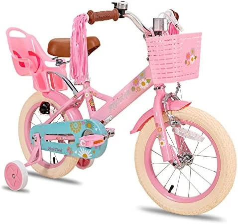 Best deal ๐ Little Daisy Kids Bike For 2-9 Years ๐ง Girls With Training Wheels & Front Handbrake 12 14 16 20 Inch Princess Kids Bicycle With Basket Bike Streamers Toddler Cycle Bikes, Blue Pink White ๐ - Image 13