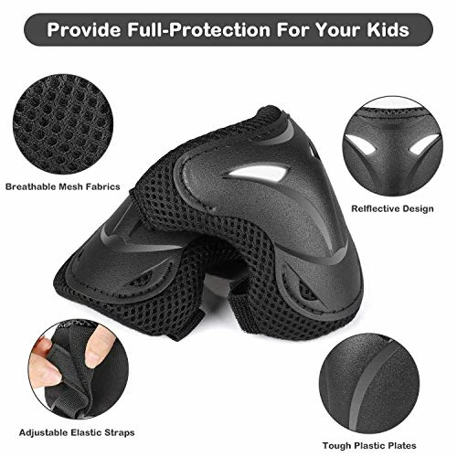 Cheapest π Kids Helmet Pad Set, Skateboard Knee Pads, Kids Protective Gear Set Adjustable For Girl Boy Kids Helmet Elbow Pads Wrist Guards For Sport Cycling Bike Roller Skating Scooter Rollerblade Pink π - Image 3
